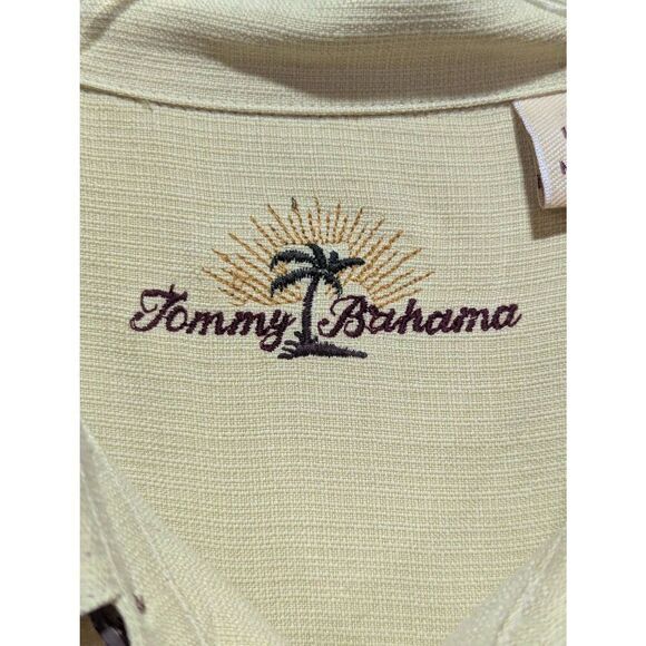 Tommy Bahama Men's Yellow Silk Long Sleeve Button Front Shirt Size L - Picture 6 of 7